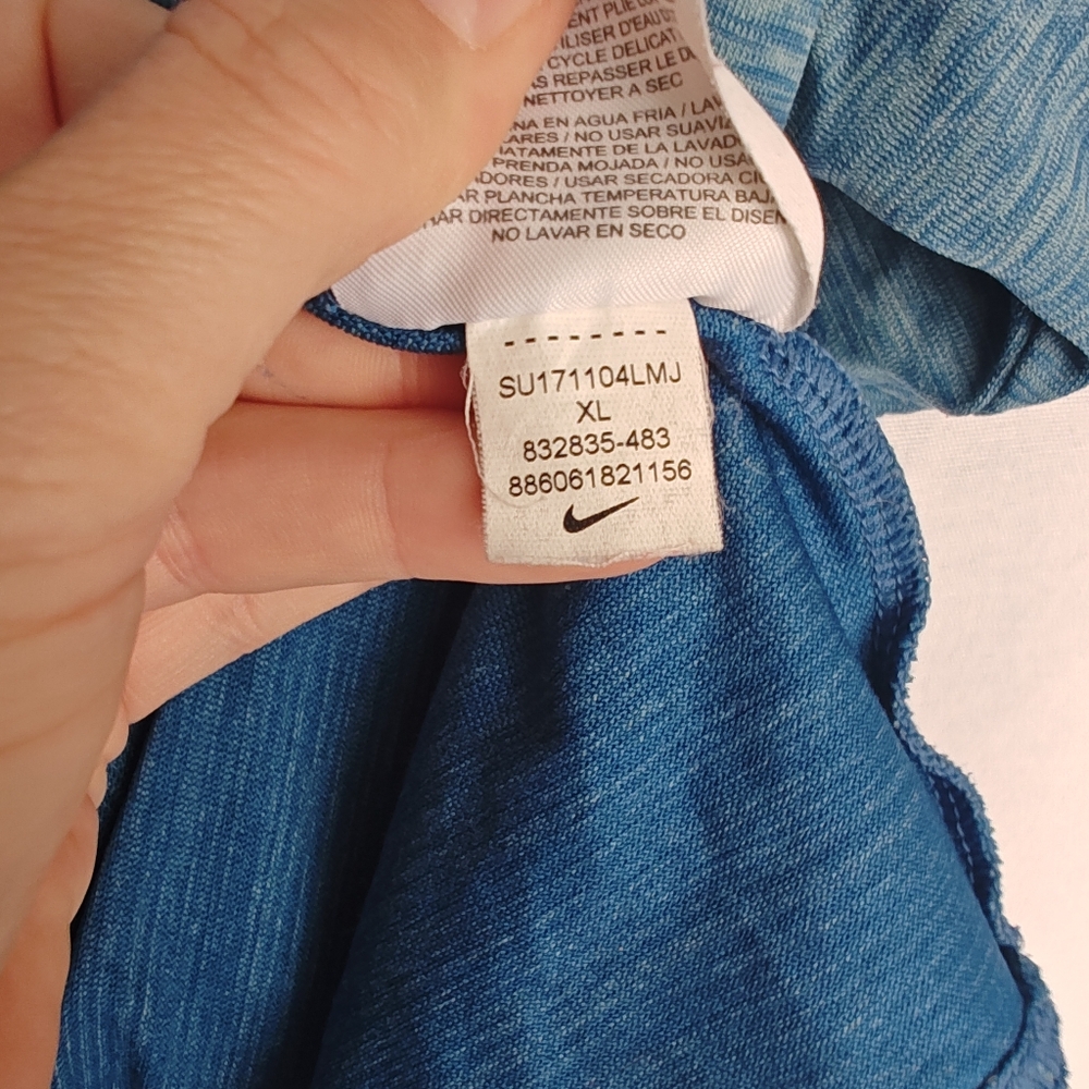 Nike Breathe Training Top Shirt Tee Blue XL 832835-483 Short Sleeve Hyper Dry - Picture 6 of 8